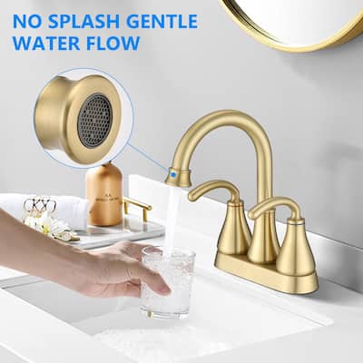 Double Handle Bathroom Faucet with Pop-up Drain
