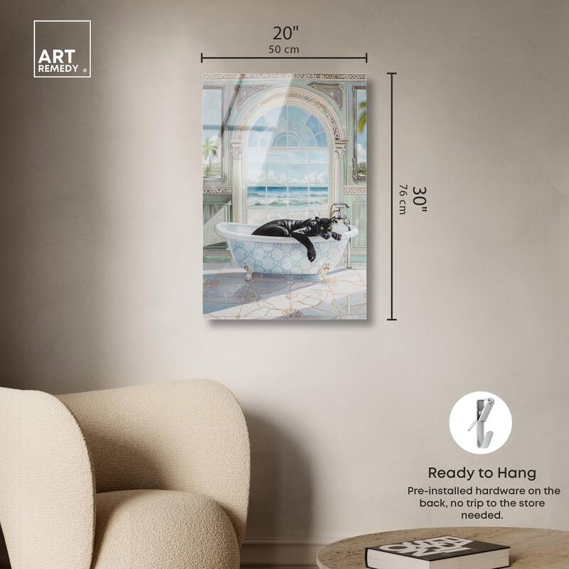 Panther Arch Bathroom Glam Acrylic by Art Remedy, Ready to Hang