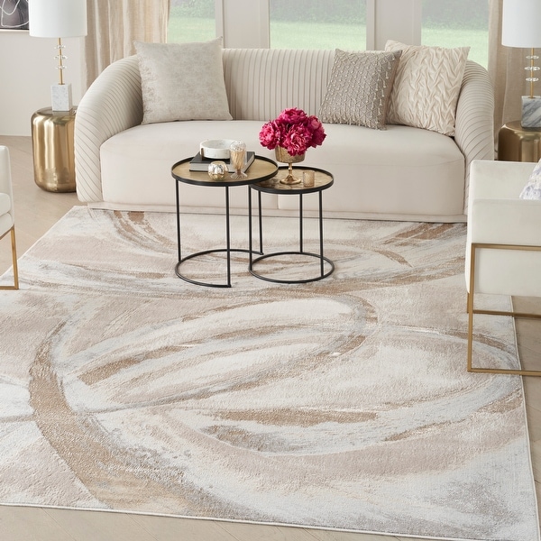 Nourison Brushstrokes Indoor only Abstract Area Rug - Bed Bath