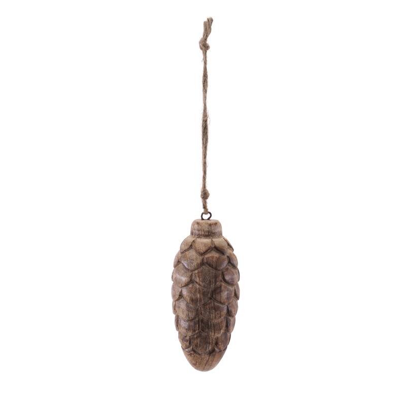 Wooden Pine Cone Ornament Set of 24 - 5" & 5.75"H