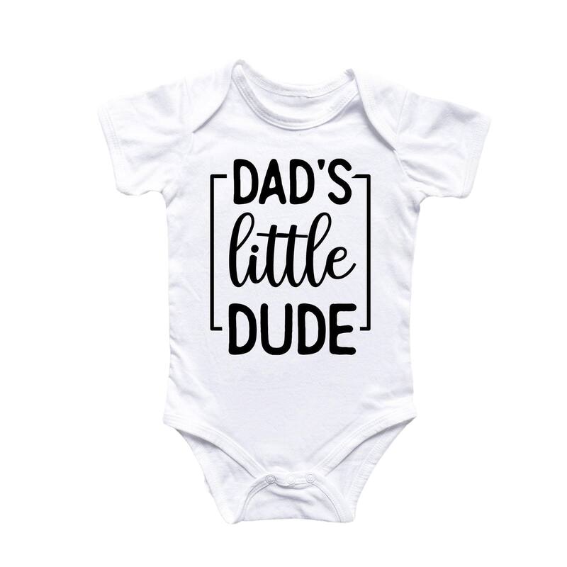 Dad's Little Dude - Baby Boy Girl Clothes Infant Bodysuit Funny Cute Newborn - Pink - 0-3M