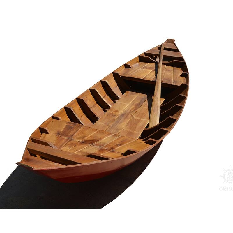 Small South East Asia Sampan Boat Red Bottom Thuyen Ba La Tam Ban