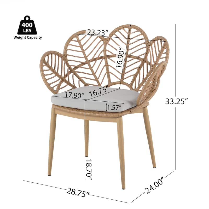 Outdoor Wicker Peacock Shape Papasan Style Chair