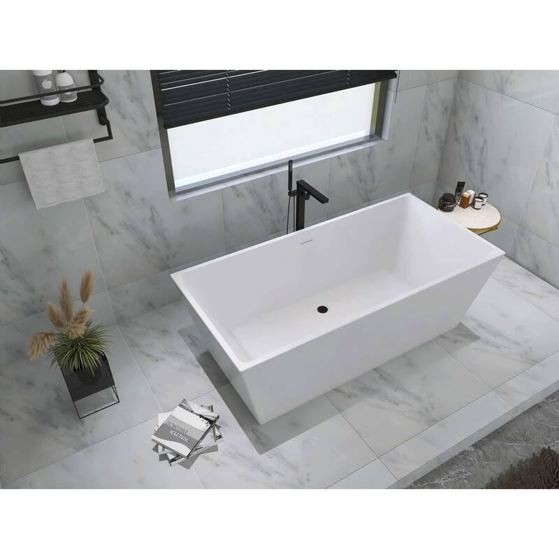 Timothy Soaking Rectangular Bathtub in Glossy White