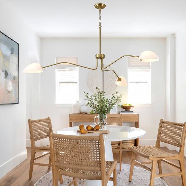 Mid-Century Brass Chandelier Modern Farmhouse Pendant Light - 3 Light-65.5*32.48in