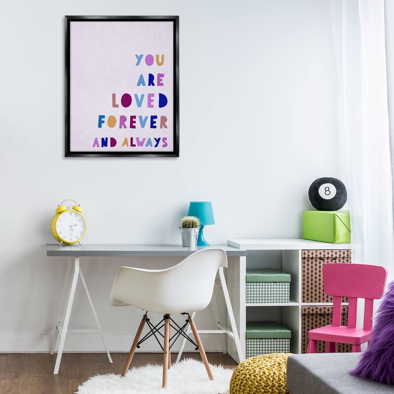 Stupell You Are Loved Forever Framed Floater Canvas Wall Art Design By Leah Straatsma