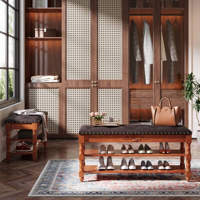 Solid Wood Storage Bench with Lift Top