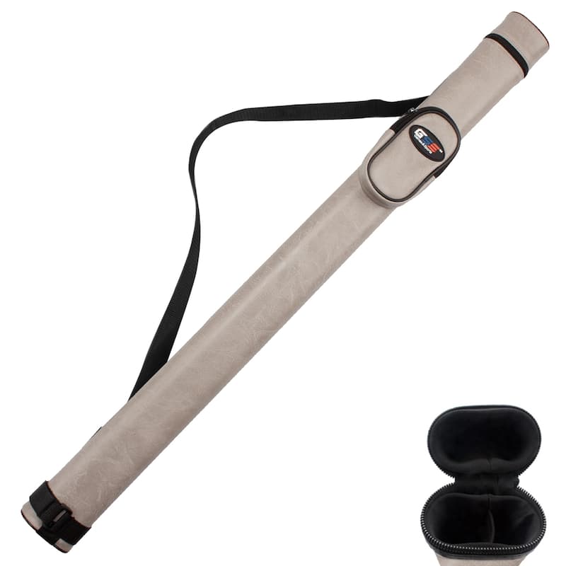 GSE™ 1x1 Hard Billiard Pool Cue Stick Carrying Case, Billiard Cue Case Holds 1 Butts/1 Shafts (5 Colors) - Grey