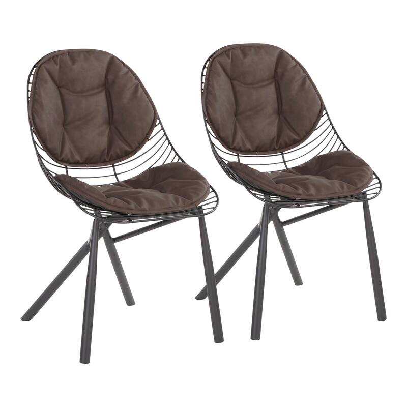 Copper Grove Beloslav Wired Chairs with Removable Faux Leather Cushions (Set of 2)