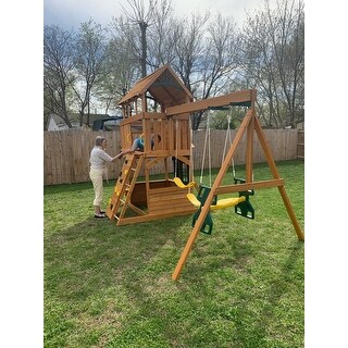 kidkraft ashberry wooden swing set