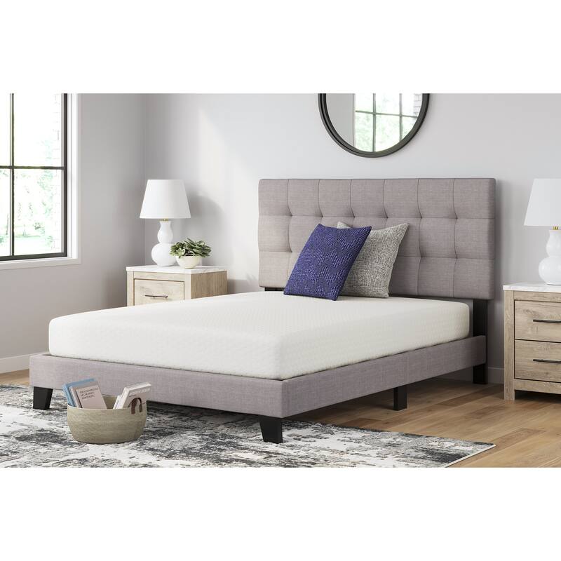 Signature Design by Ashley Chime 8 Inch Memory Foam Black/White 2-Piece Mattress Package