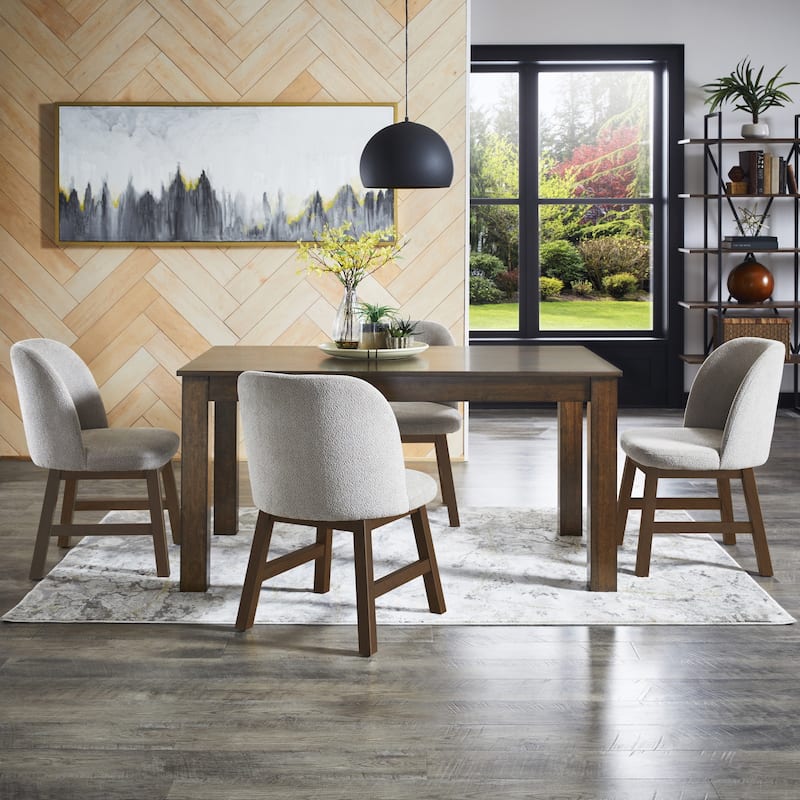 Harstad 60" Wood Finish Parson Dining Set by iNSPIRE Q Modern