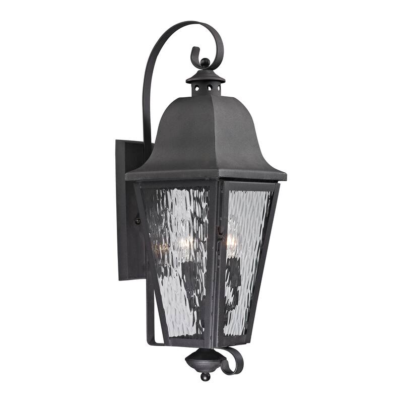 Forged Brookridge 30'' High 3-Light Outdoor Sconce - Charcoal - 30 inch Tall - 30 inch Tall - Charcoal