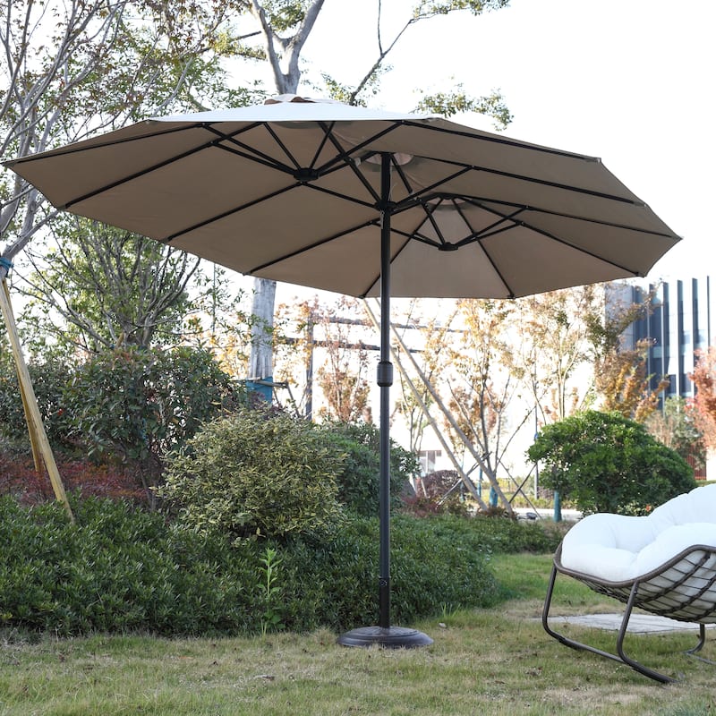 Discontinued Chichoice 14.8 Ft Double Sided Outdoor Umbrella with Crank