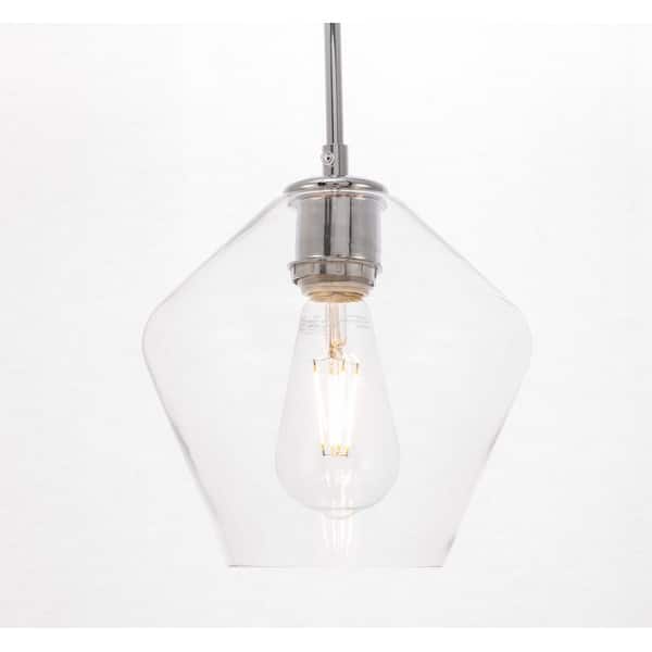 slide 2 of 13, Elegant Lighting Gene Single Light 8" Wide Mini Pendant with Clear