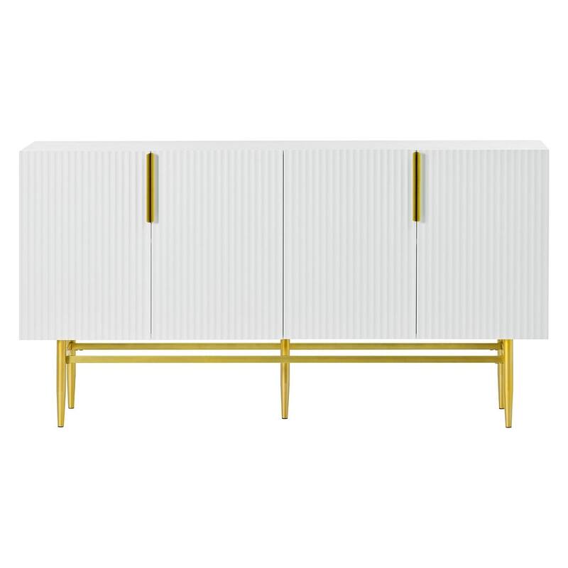 60" Modern Elegant 4-Door Cabinet Buffet/Sideboard - White