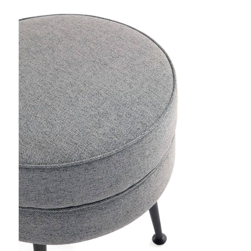 Upholstered Accent Ottoman with Metal Legs Mid Century Modern Design