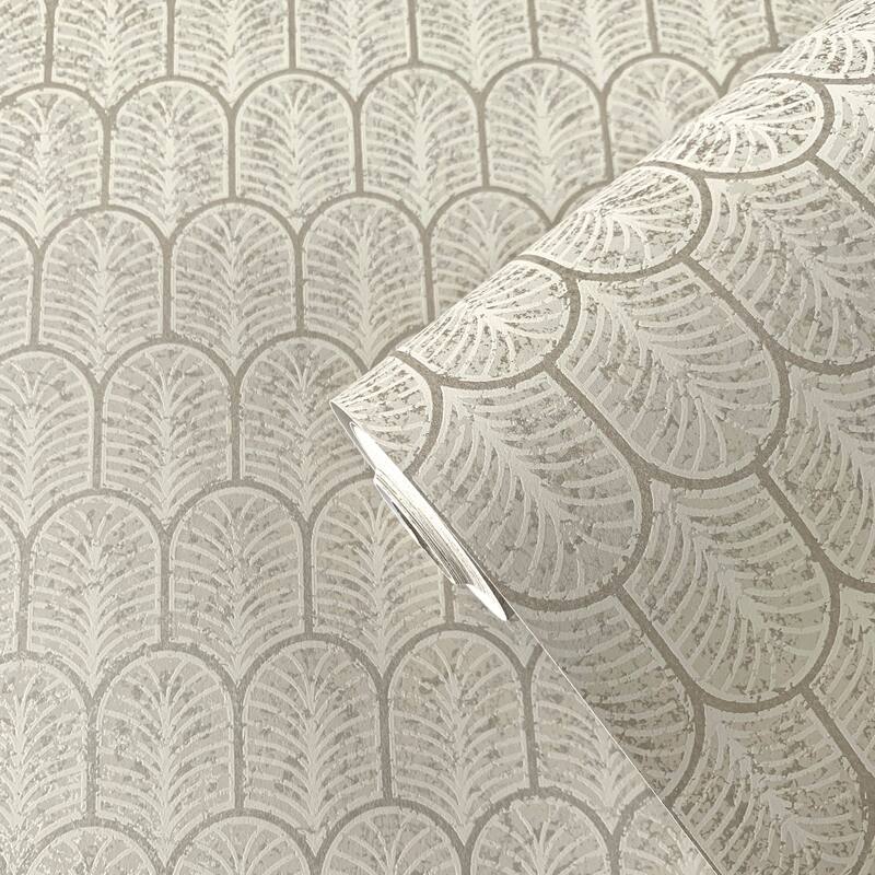 Galerie Wallcoverings Lustre Collection Geometric Arc Non-woven Shimmer Wallpaper Roll