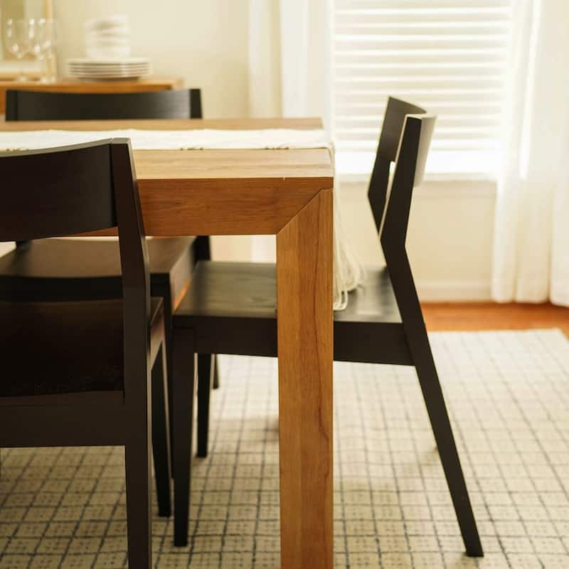 Plank and Beam 72" Modern Solid Wood Table and Chairs Dining Set