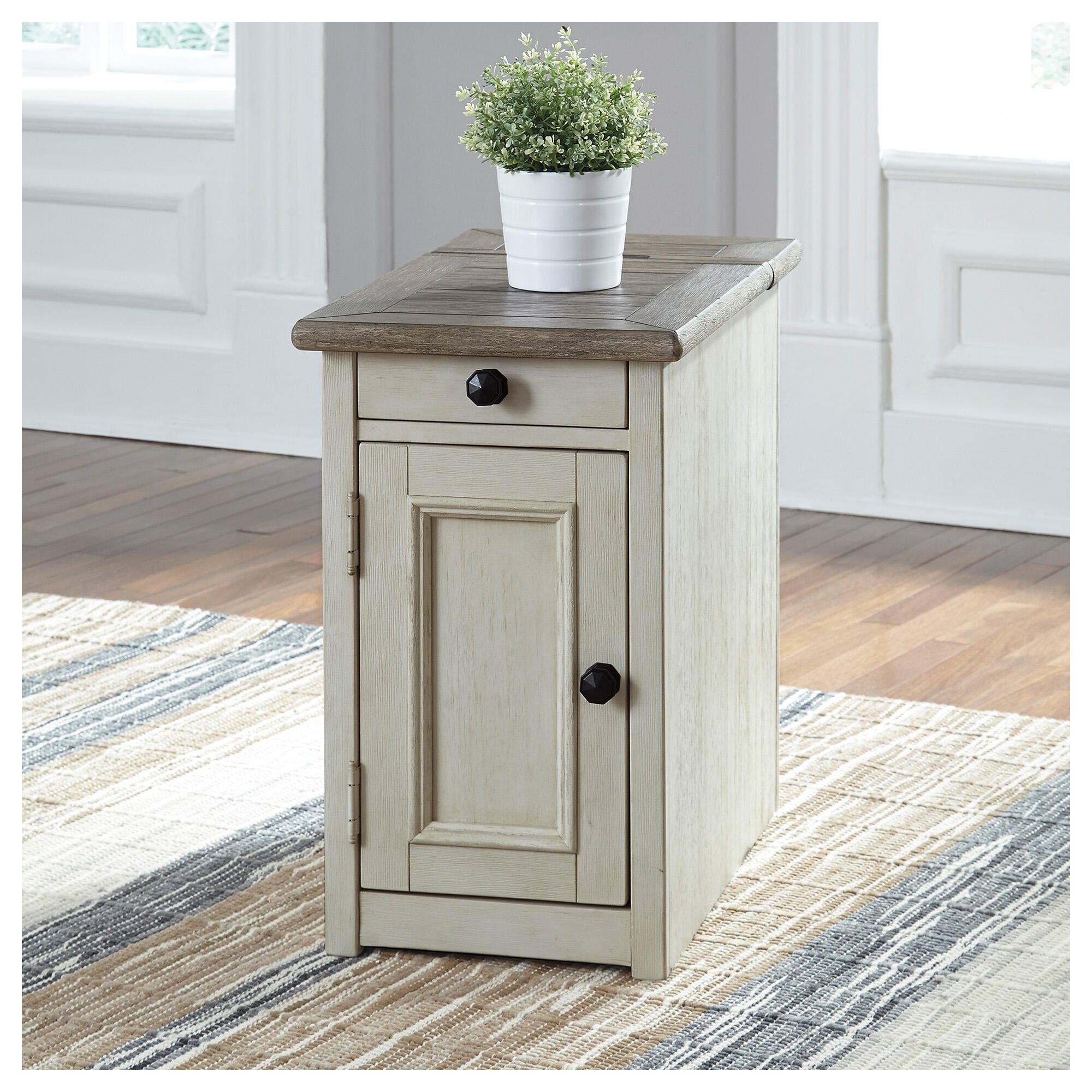 Signature Design by Ashley Bolanburg Gray Rectangular End Table - 14"W x 24.25"D x 23"H