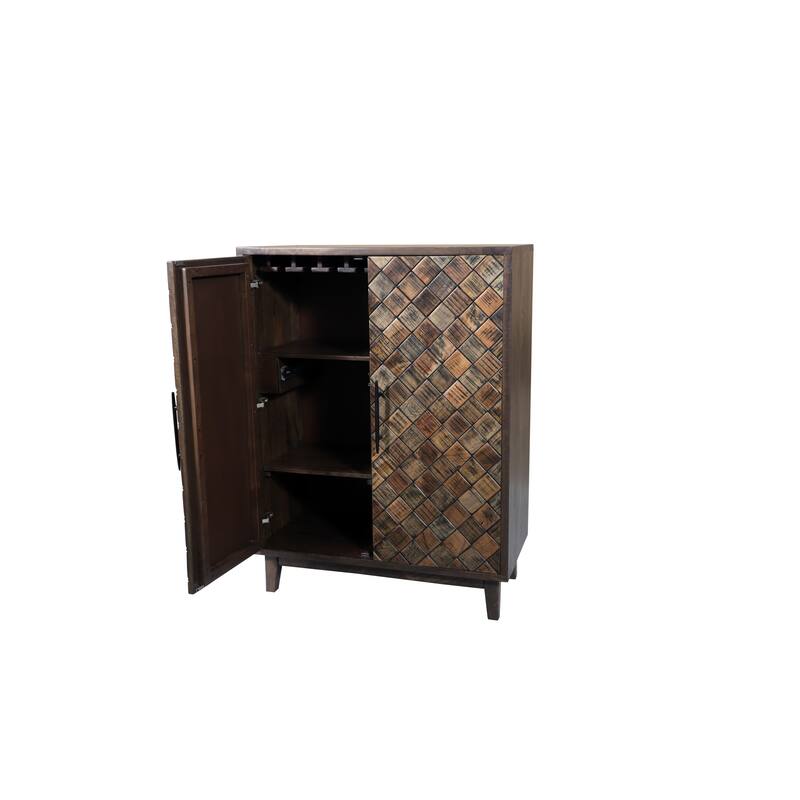 Ava 2-door Solid Wood Bar Cabinet