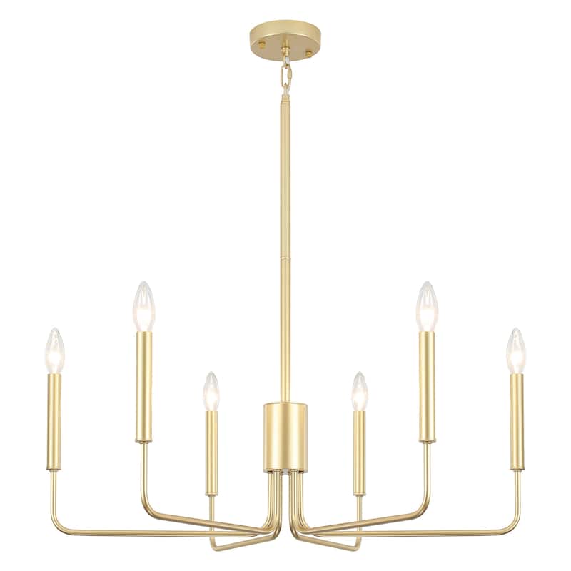 6-Light 29.52-inch Farmhouse Candle Chandelier for Foyer Kitchen Bedroom