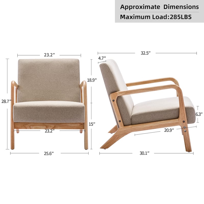 Lounge Accent Chair with Solid Wood Frame