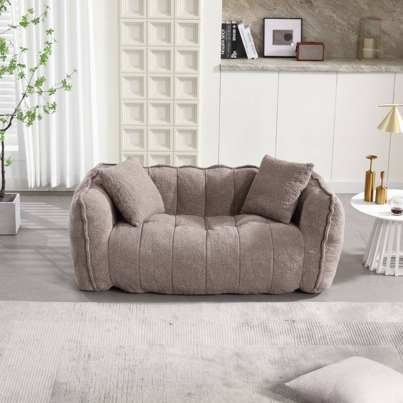 66-Inch Chenille Upholstered Loveseat with Pillows