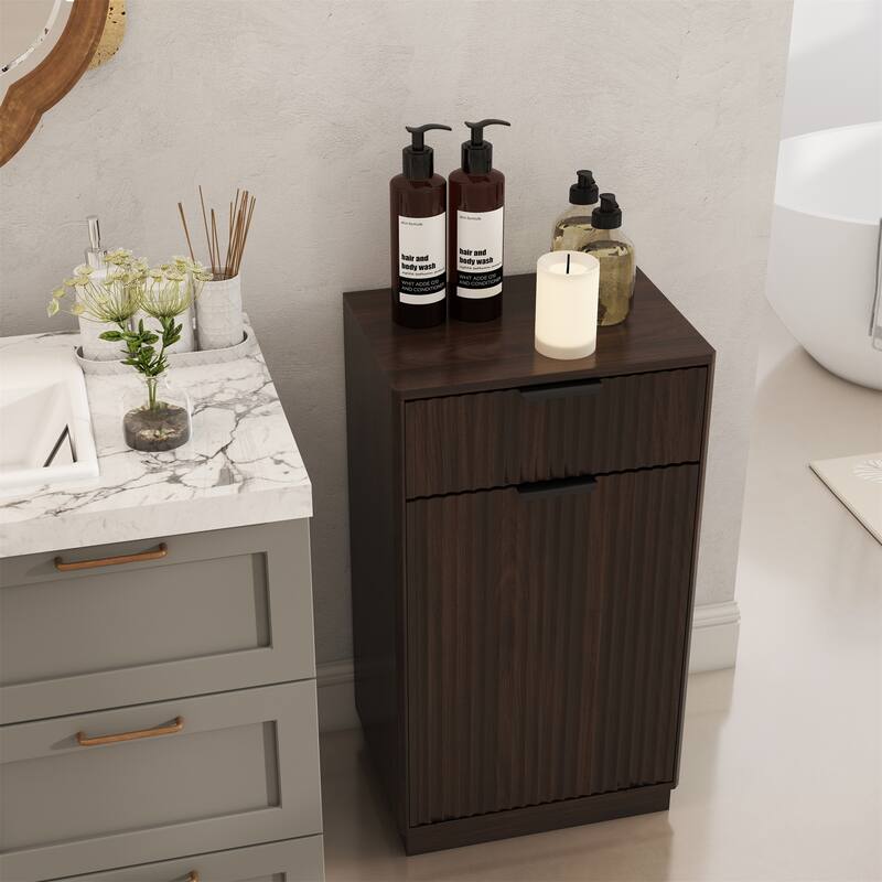 10-Gallon Woodgrain Tilt-Out Trash Can Cabinet