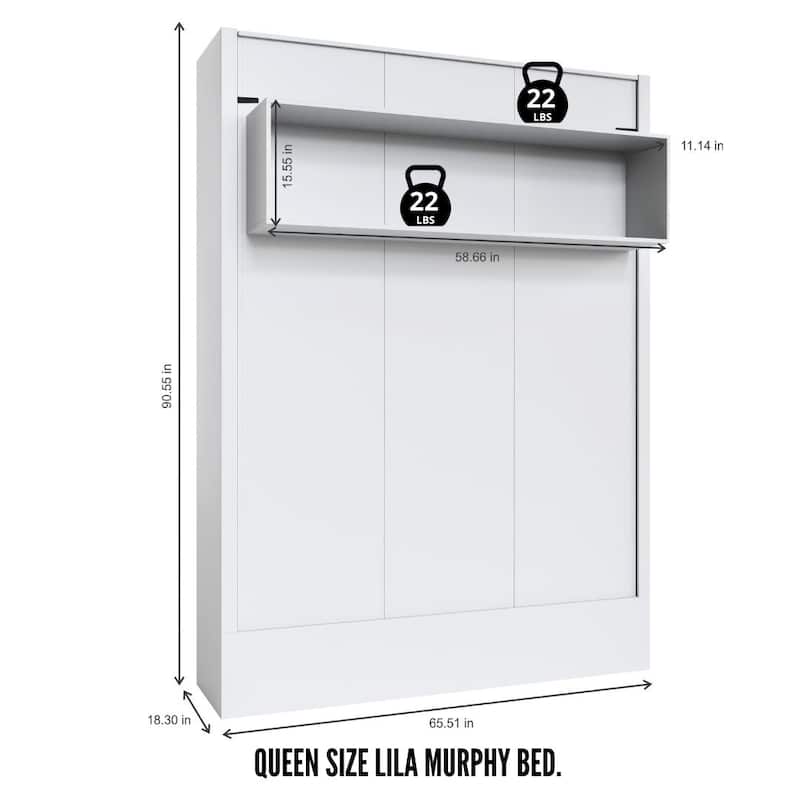 Oakland Living Easy Lift Brazilian Queen Contemporary Murphy Bed with Shelf