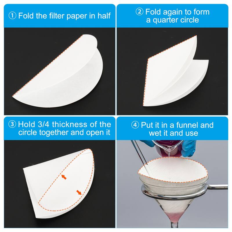 200Pcs 11cm Qualitative Filter Paper Circles, Slow Speed Round Lab Paper