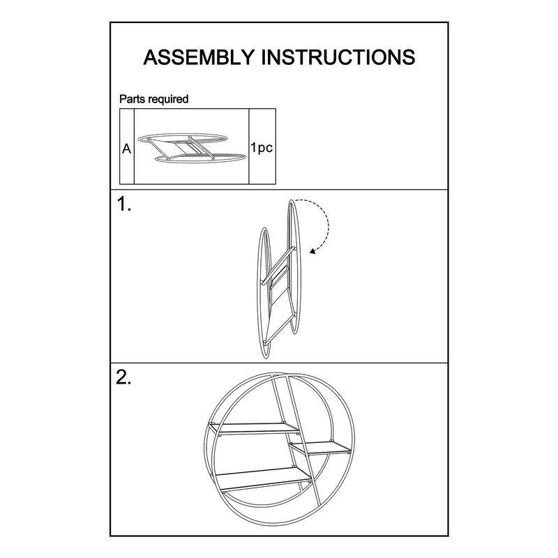 28 in H Foldable Round Wall Shelf