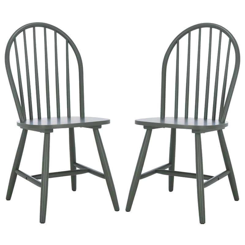 SAFAVIEH HOME Omaha Dining Chair (Set of 2) - 18"W x 18"D x 36"H - Dark Green