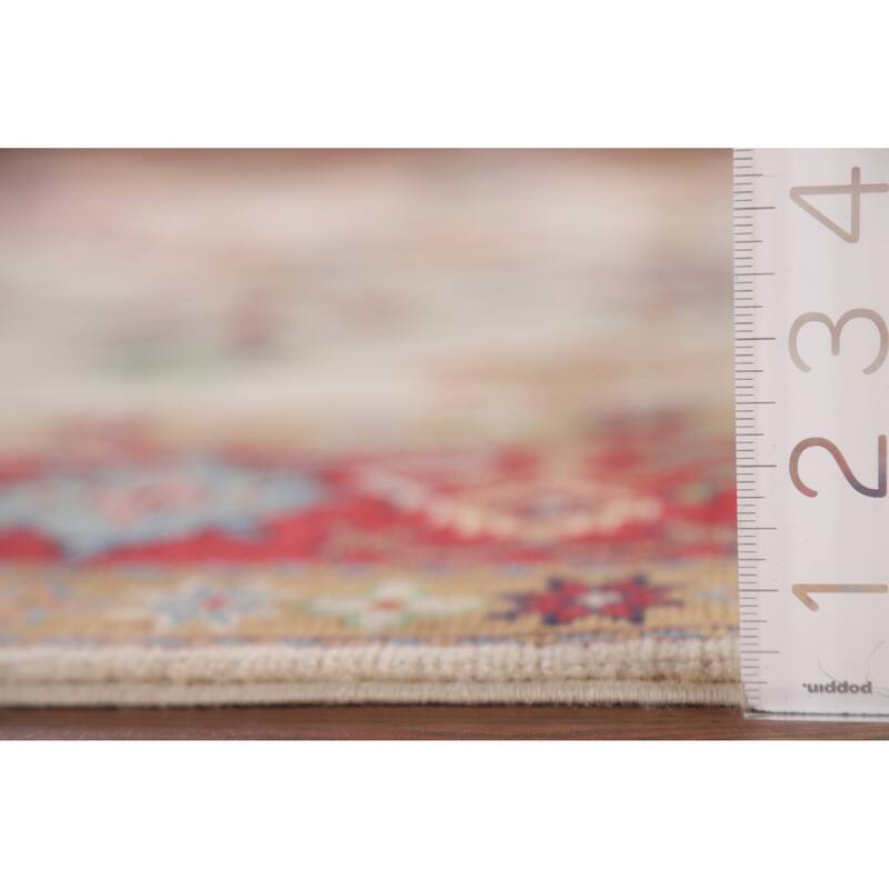 Hand Knotted Oriental 100% Wool Carpet Traditional All-Over Beige & Ivories Kazak Area Rug - 9' 9'' X 6' 5''