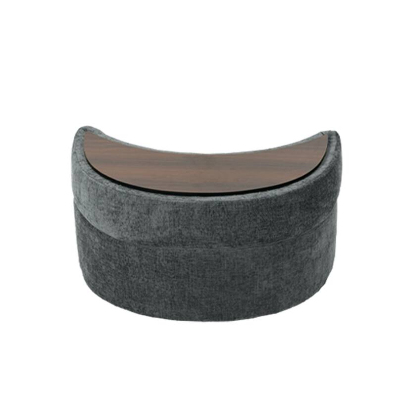 2 Set Moon Chenille Storage Ottoman