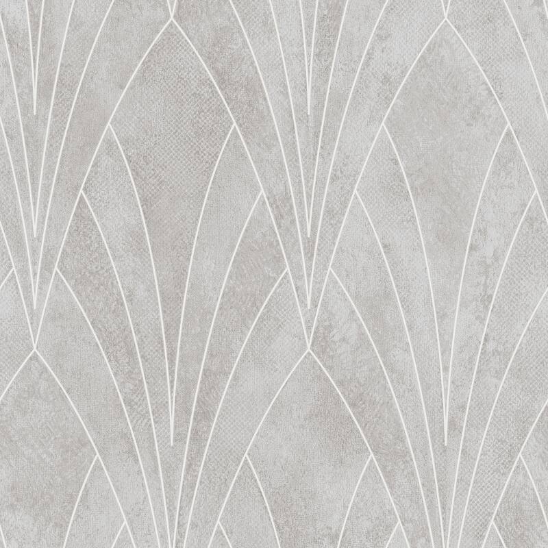 Veer Decor Art Deco Fan Texture Ground Wallpaper - Gray