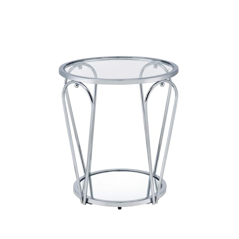 Gables Glam 20-inch Glass Top 1-Shelf End Table by Furniture of America