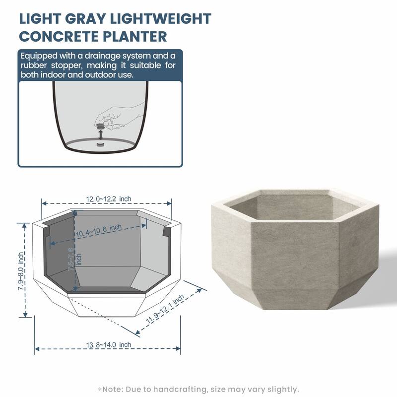 Concrete Geometric Plant Pots / Large Indoor and Outdoor flower Planters