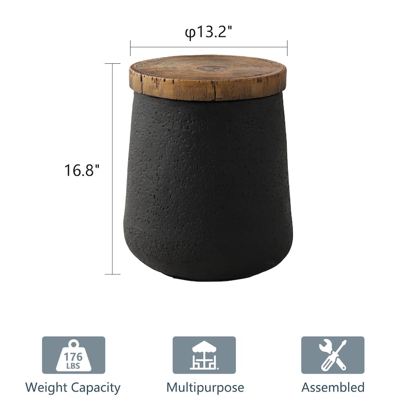 COSIEST Faux-Wood Top Side Table