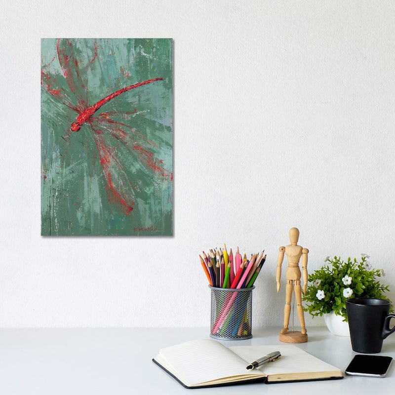 iCanvas "Dragonfly VII" by Olena Bogatska Canvas Print - 12x8x0.75