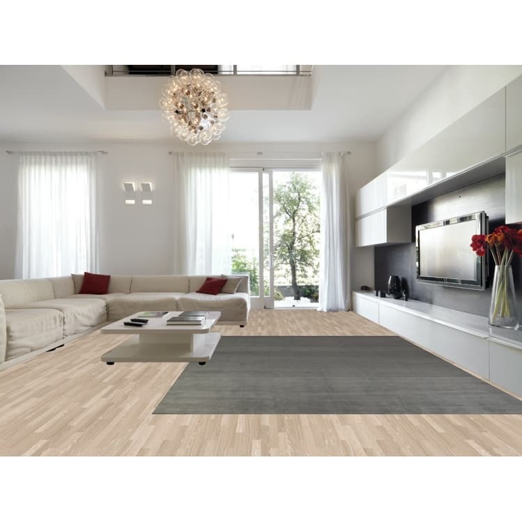 Hand Knotted Oriental 100% Wool Carpet Modern Solid Greys & Charcoal Gabbeh Area Rug - 13' 3'' X 10' 3''