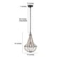preview thumbnail 7 of 12, Farmhouse 1-Light Wood Beaded Mini Chandelier Boho Pendant for Kitchen Island - Dia. 10" x H 15"