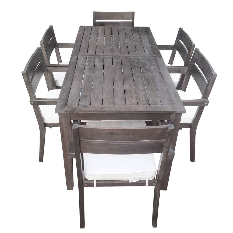 7 Piece Acacia Wood Outdoor Patio Set for Patio, Balcony or Backyard