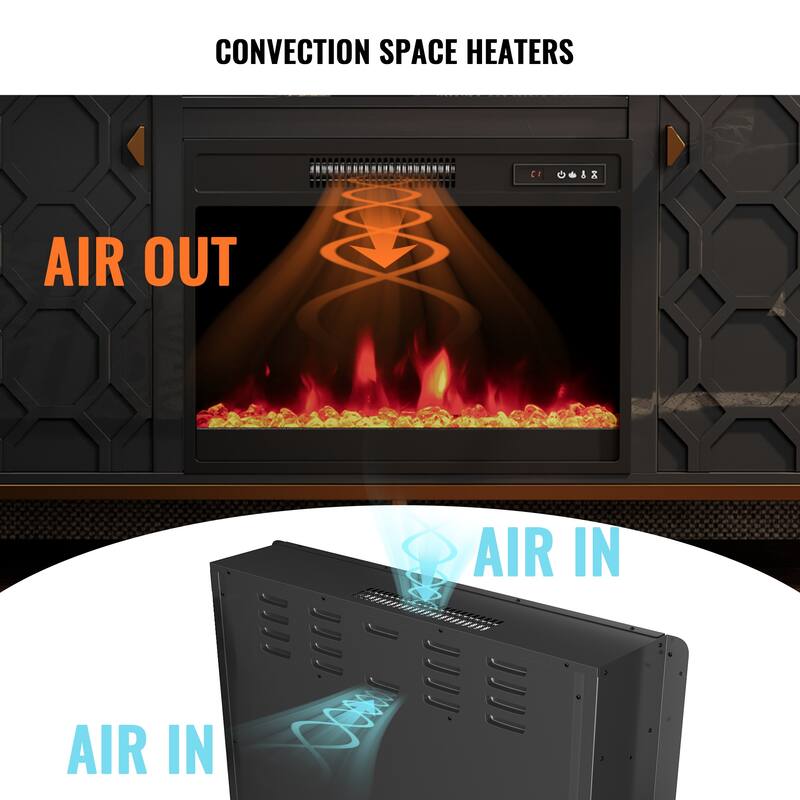 23 INCH Recessed Electric Fireplace with Remote Control (only Electric Fireplace) - 23 in.