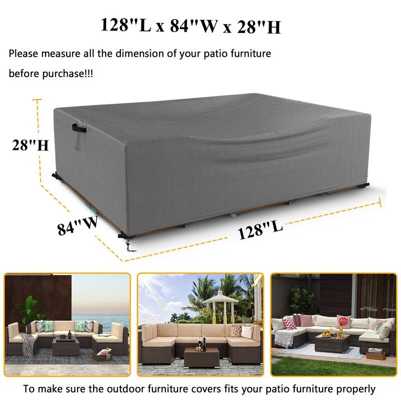 Heavy Duty Patio Furniture Cover Waterproof & Wind-Resistant