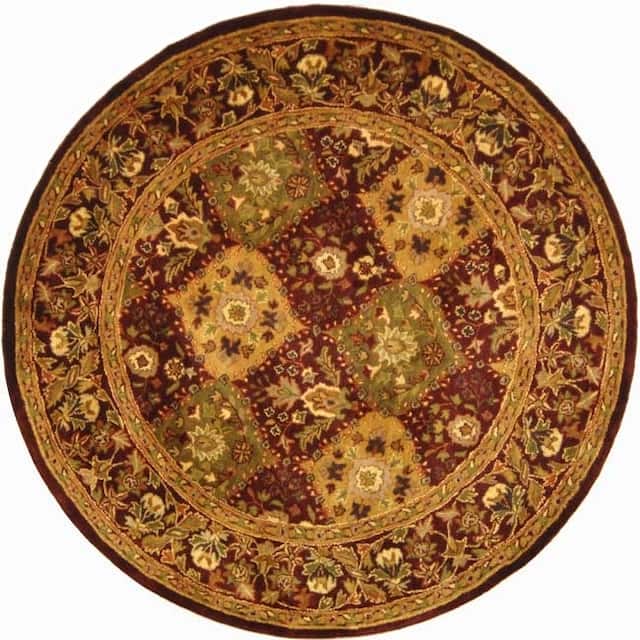 SAFAVIEH Handmade Antiquity Philomena Traditional Oriental Wool Rug - 8' x 8' Round - Wine