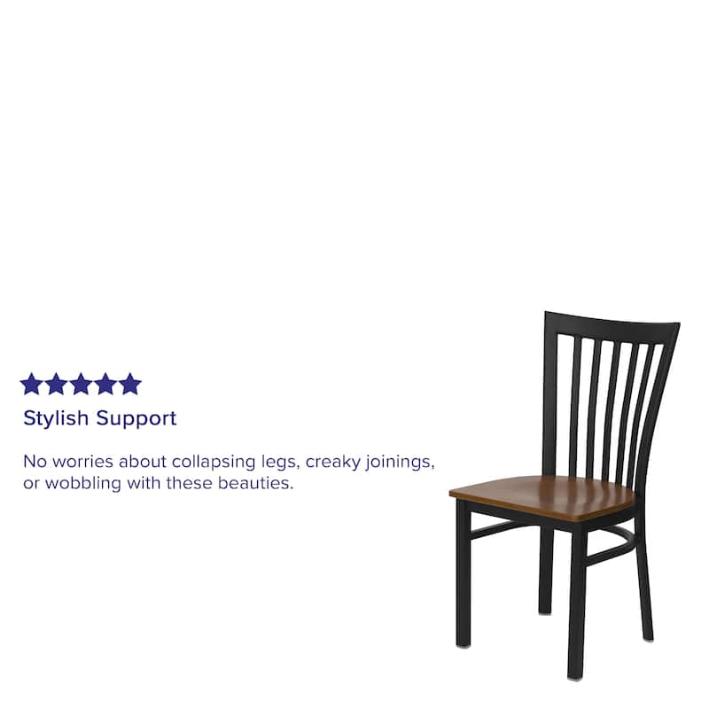 2 Pack School House Back Metal Restaurant Chair - 17.25"W x 18.75"D x 34.75"H - 17.25"W x 18.75"D x 34.75"H