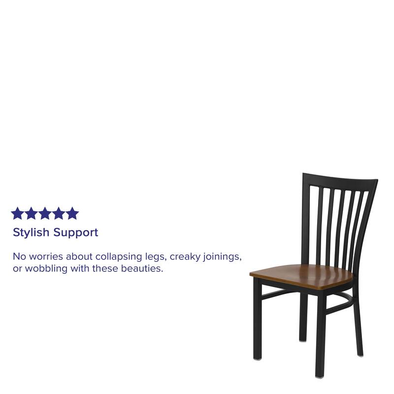 School House Back Metal Restaurant Chair - 17.25"W x 18.75"D x 34.75"H - 17.25"W x 18.75"D x 34.75"H