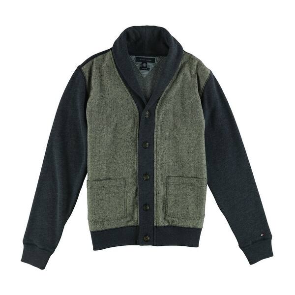 Shop Tommy Hilfiger Mens Vintage Fit Cardigan Sweater Blue Large