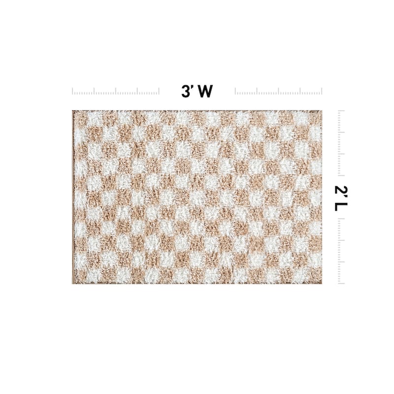 Block Shag Rug - Great for Living Room, Bedroom, or Entryway - Medium Pile, Easy to Clean - Anthracite Dark Gray
